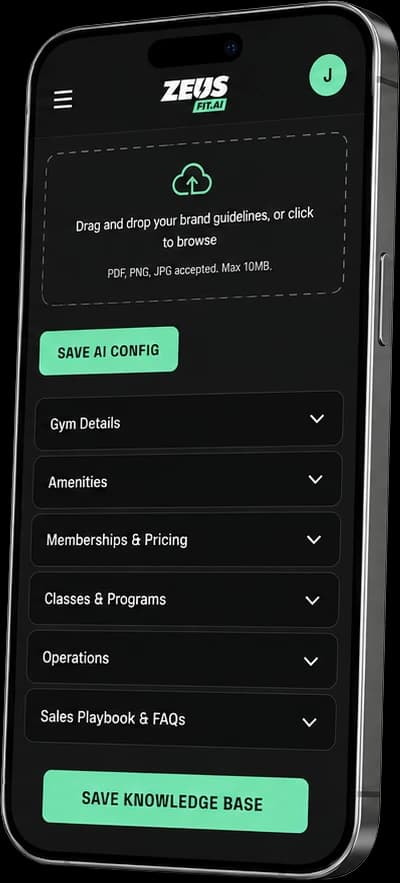 ZeusFit dashboard on mobile